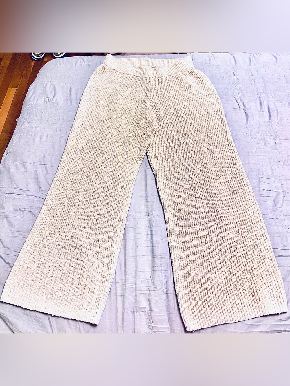 Old Navy Cream Ribbed Knit Pants